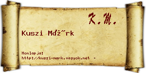 Kuszi Márk névjegykártya